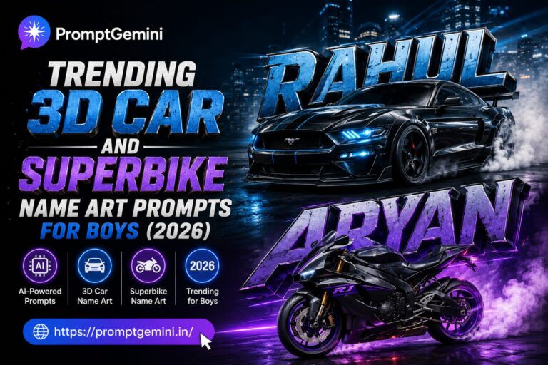 3D Car and Superbike Name Art Prompts