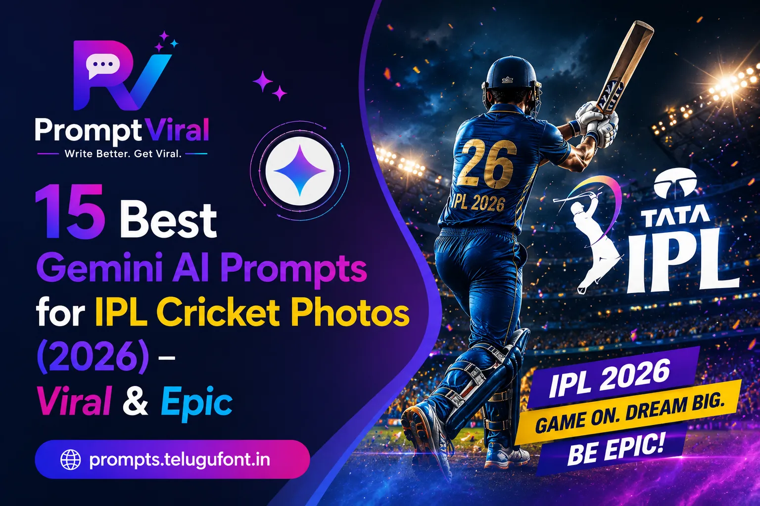 Gemini AI prompts for IPL cricket photos