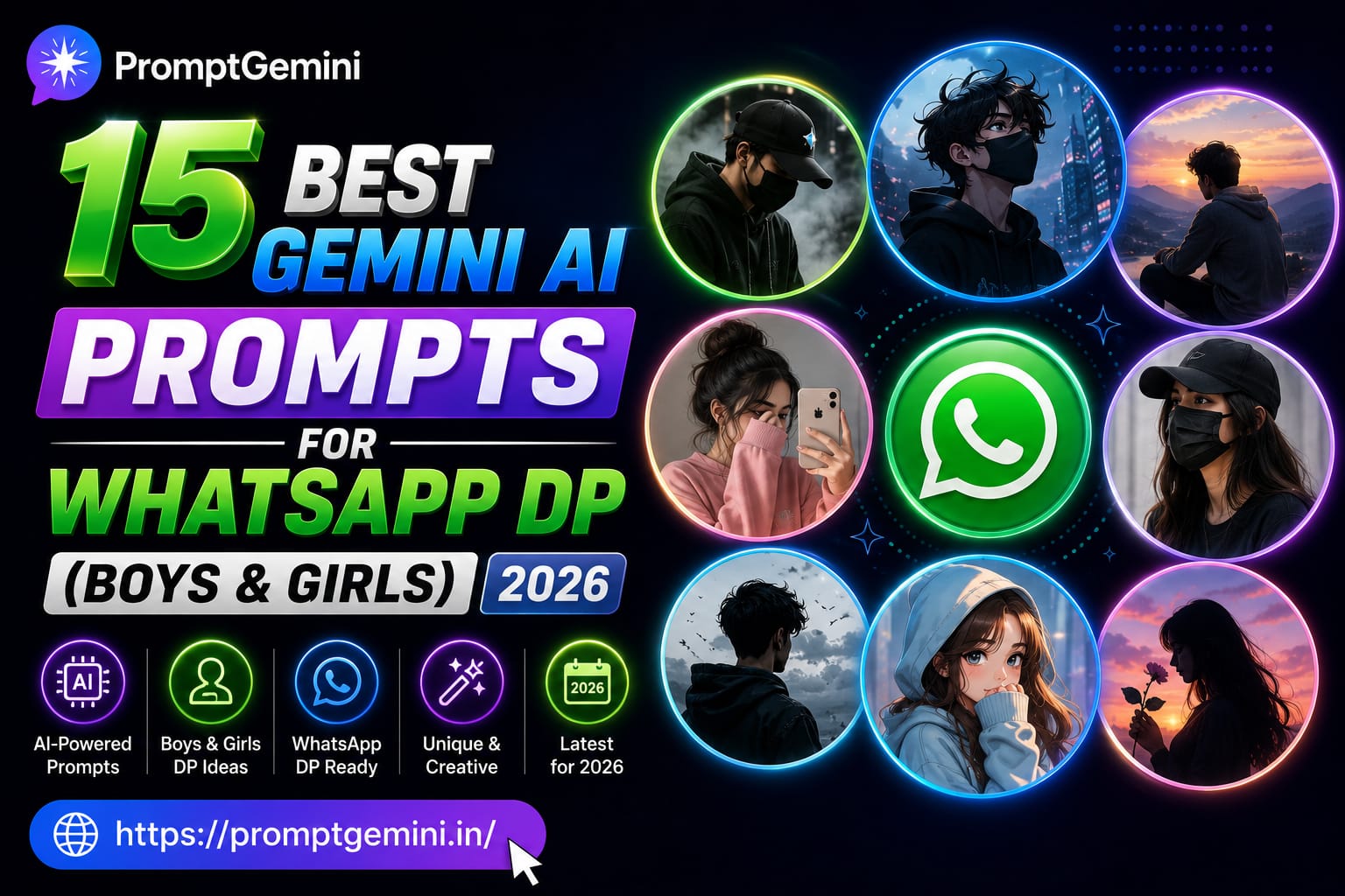 15 Best Gemini AI Prompts for WhatsApp DP (Boys &amp; Girls) – 2026
