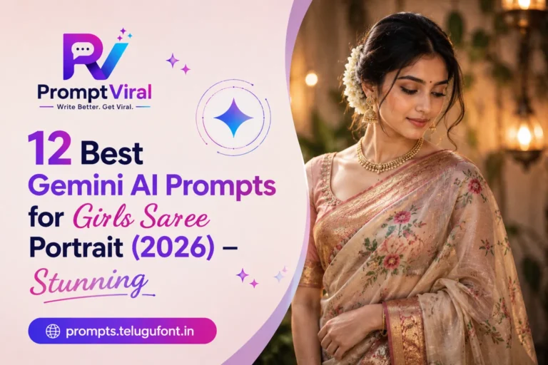 Gemini AI prompts for girls saree portrait